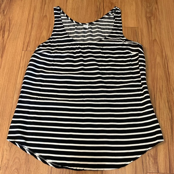 Old Navy Tops - Old Navy Black Striped Front Pocket Tank Top